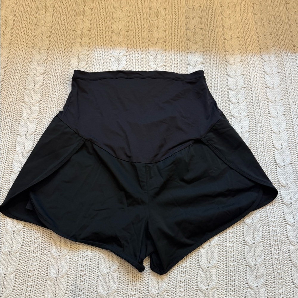 Maternity Black Athletic Shorts
